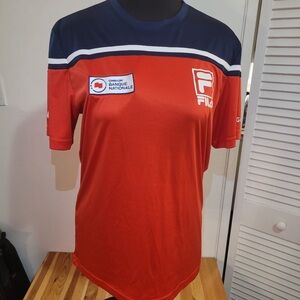 Fila Men's Bold Red and Navy Tee